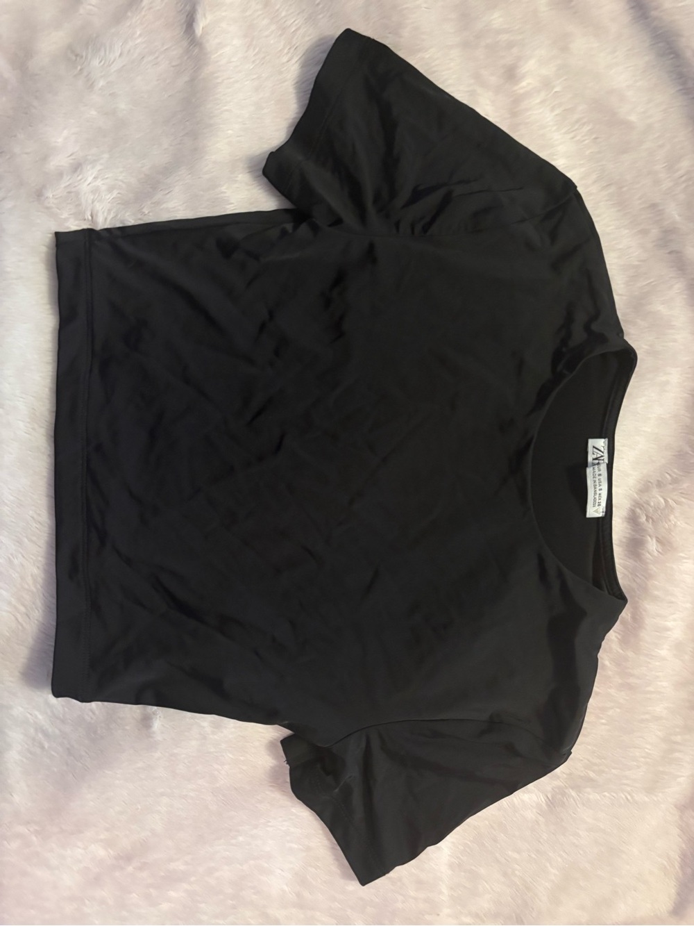 Zara Black Crop Top Tee